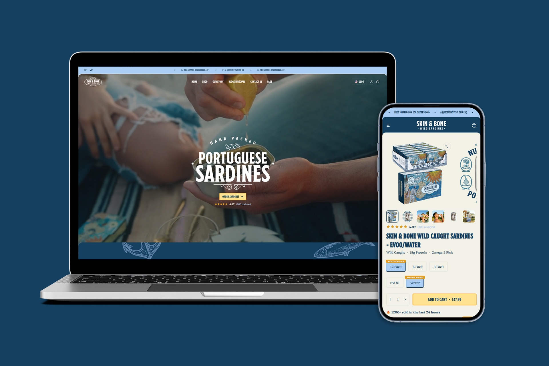 Skin & Bone Wild Sardines website