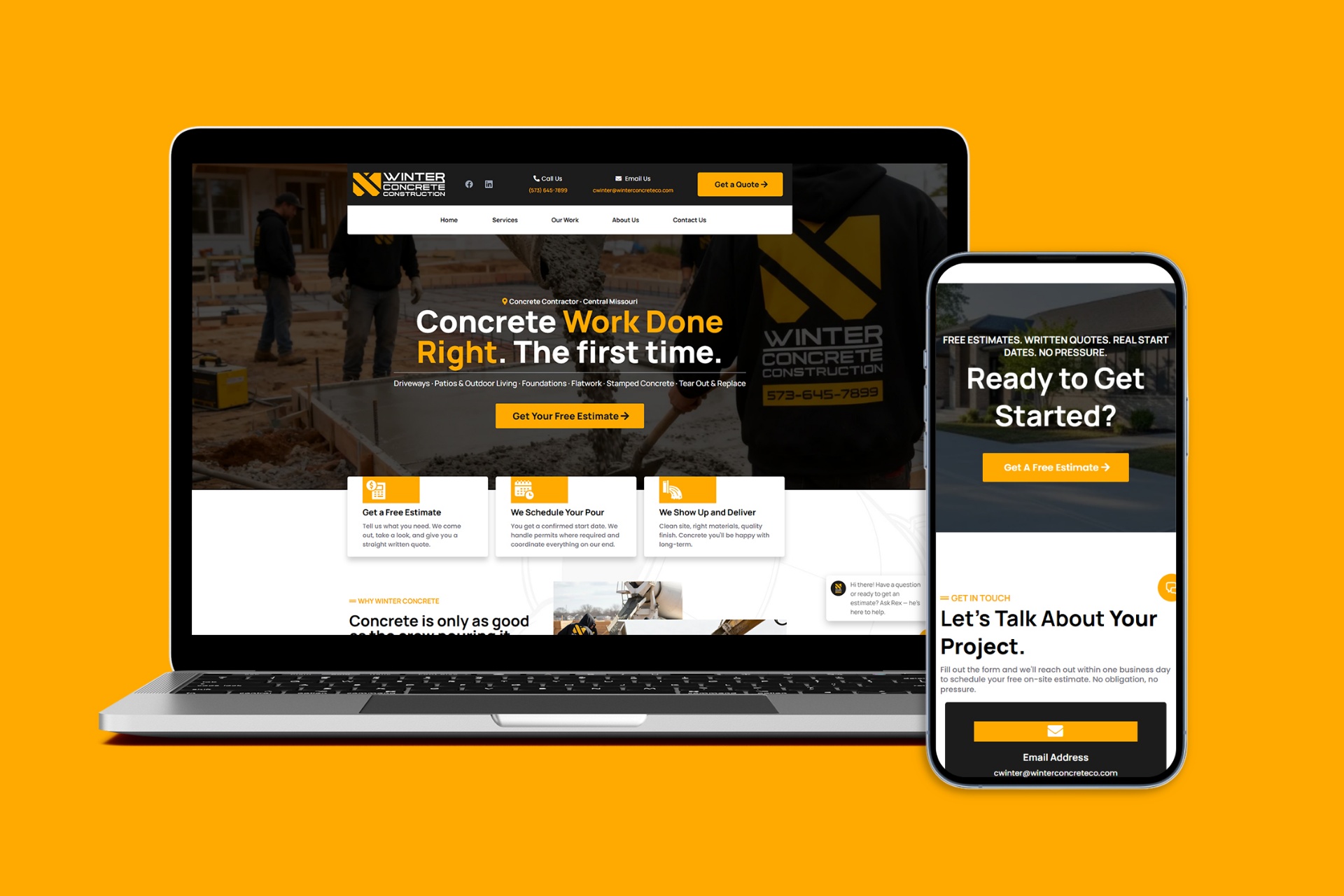 Winter Concrete Construction website